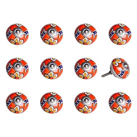 Pipers Pit Ceramic & Metal Multi Color Knob - 1.5 x 1.5 x 1.5 in., 12PK PI3094813